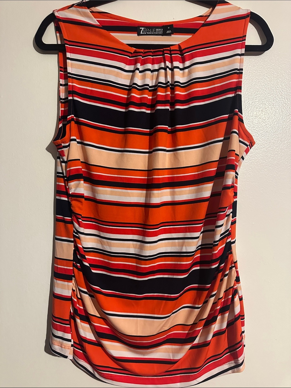 Zenera Orange Striped Sleeveless Camisole